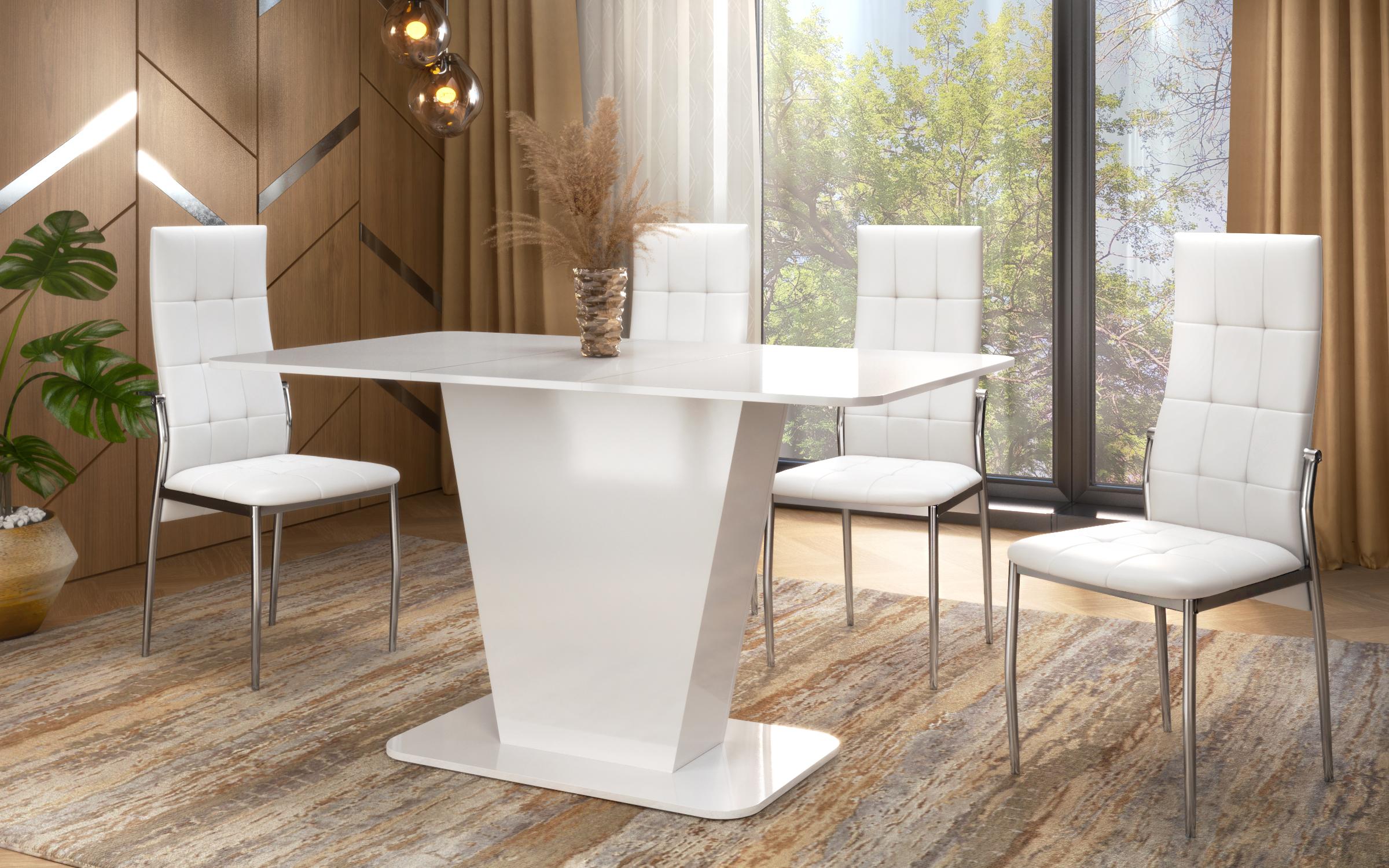 Dining table Galicia, white gloss  3